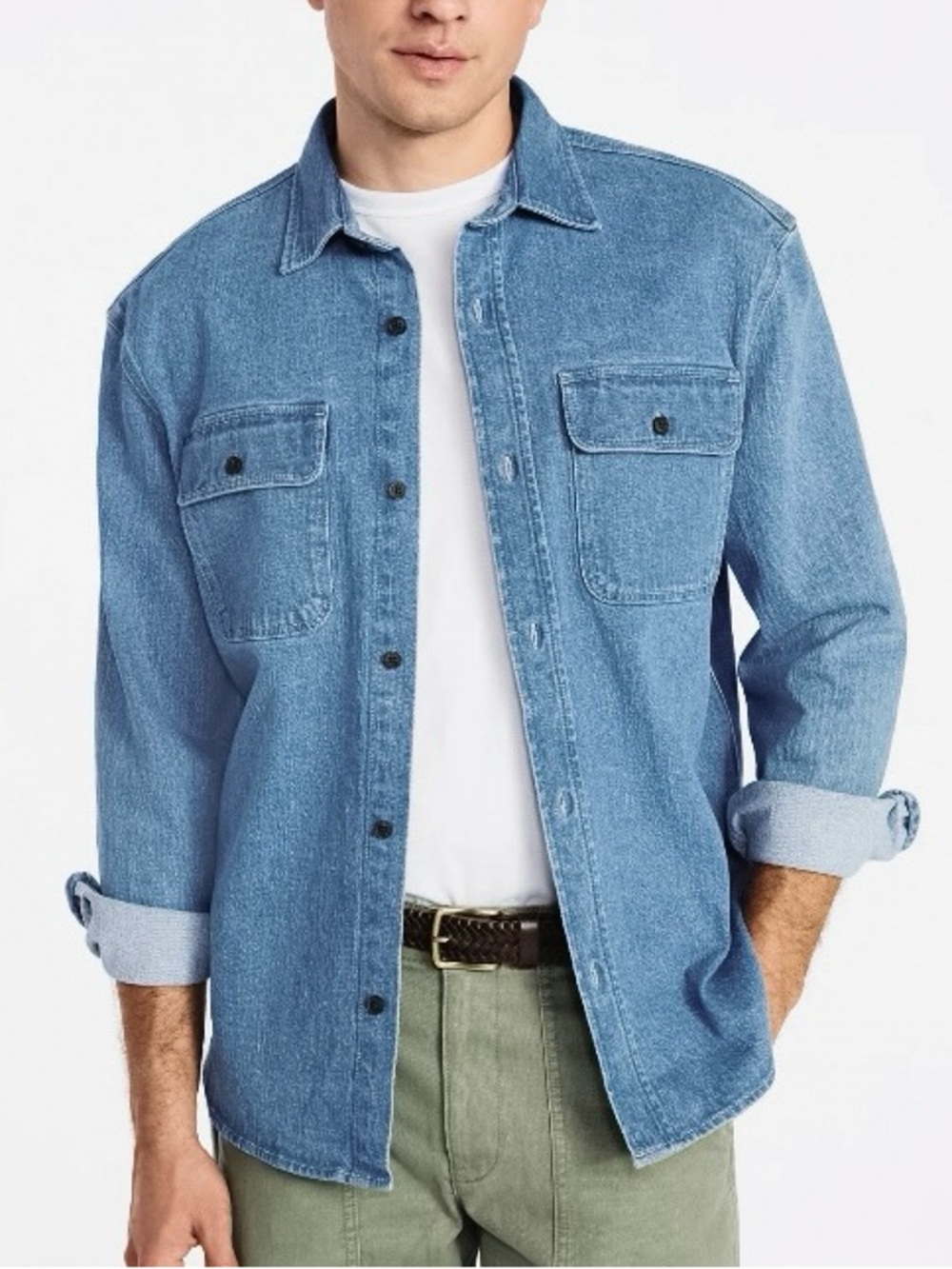 Free Assembly Denim Overshirt Heavyweight Cotton Shirt NWT